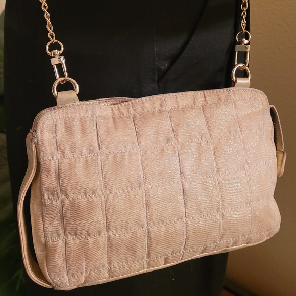 Authentic Chanel Canvas Mini Pouch on Chain - Picture 3 of 10